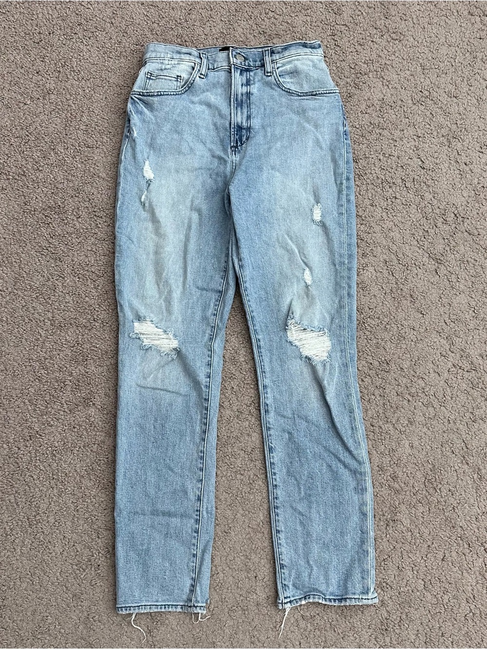 Joe's The Raine High Rise Slim Straight Distressed Womens W28